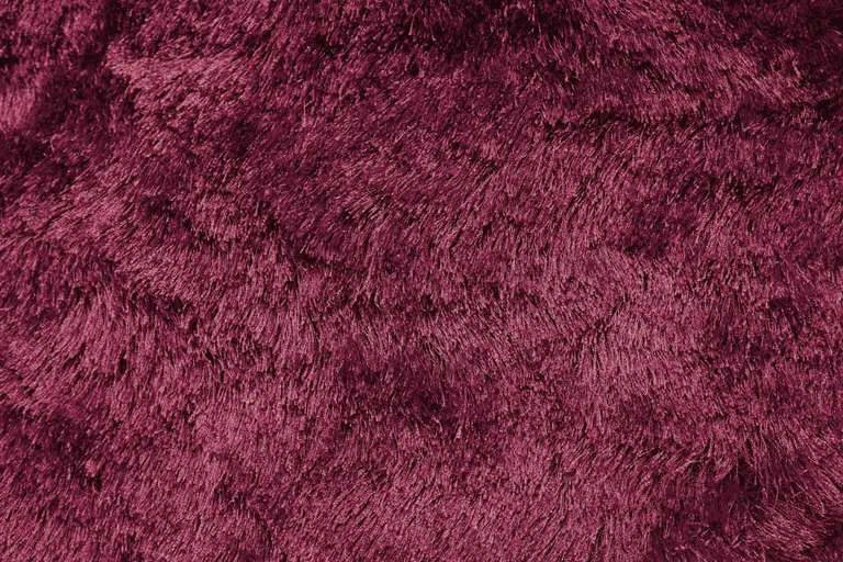 8' Red And Purple Round Shag Tufted Handmade Area Rug Photo 5