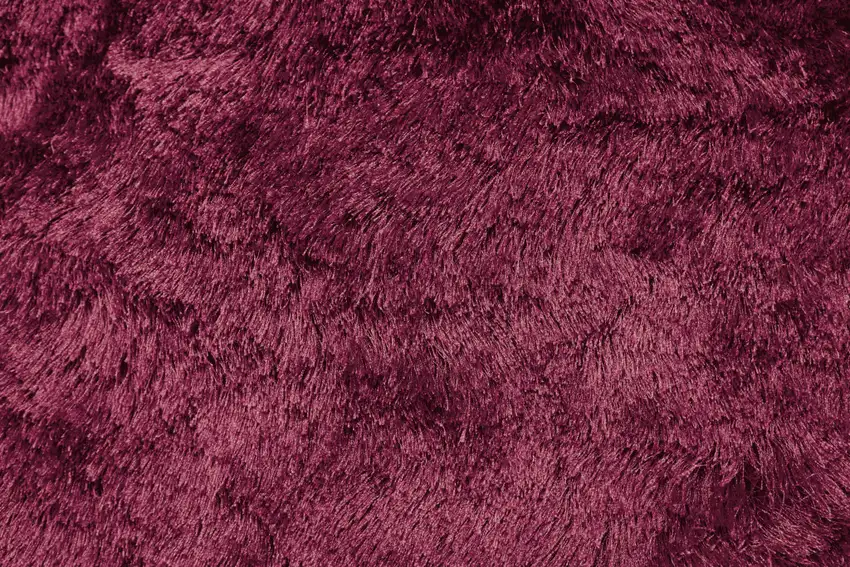 8' Red Purple Shag Hand Tufted Round Rug Photo 5