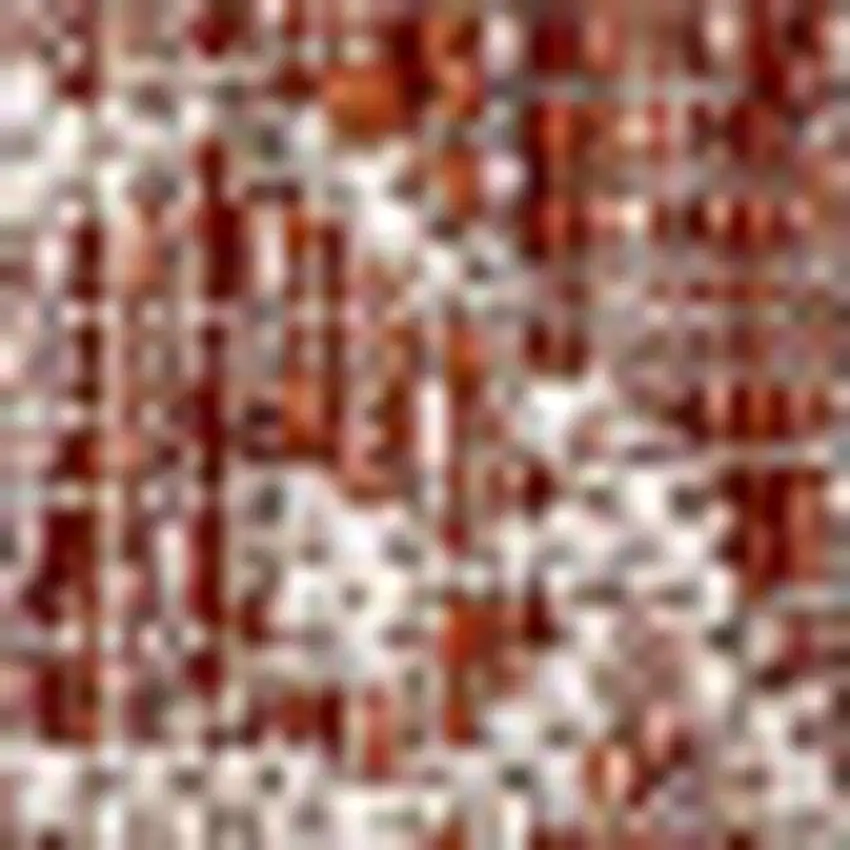 4' Red And Taupe Square Medallion Indoor Outdoor Area Rug Photo 3