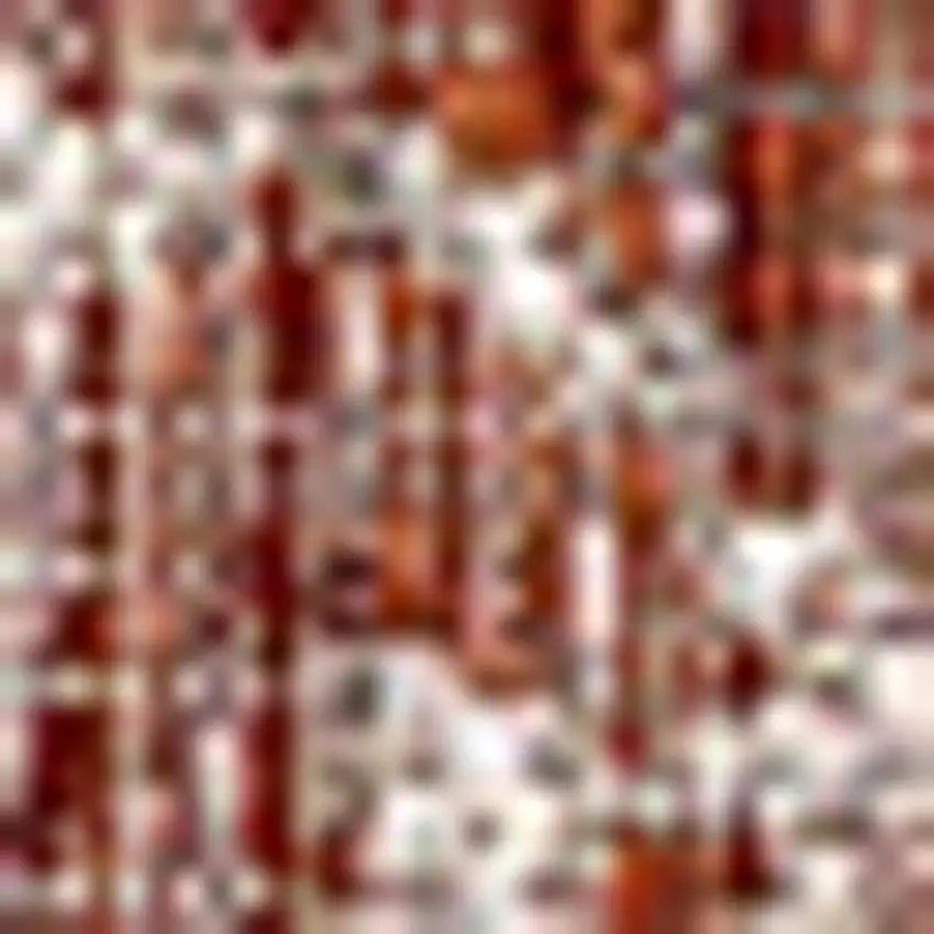 6' Red And Taupe Square Medallion Indoor Outdoor Area Rug Photo 2