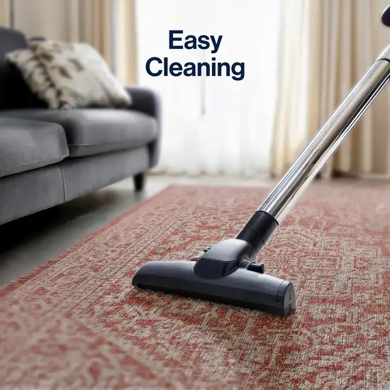 8' Red And Taupe Square Medallion Indoor Outdoor Area Rug Photo 5