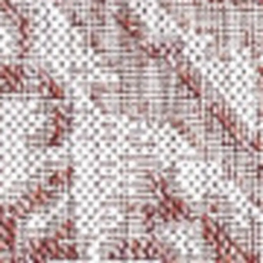 4' Red And Taupe Square Medallion Indoor Outdoor Area Rug Photo 2