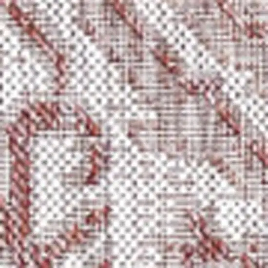 9' Red And Taupe Square Medallion Indoor Outdoor Area Rug Photo 2