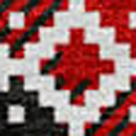 8' Red Black And Ivory Round Animal Print Washable Indoor Outdoor Area Rug Photo 4