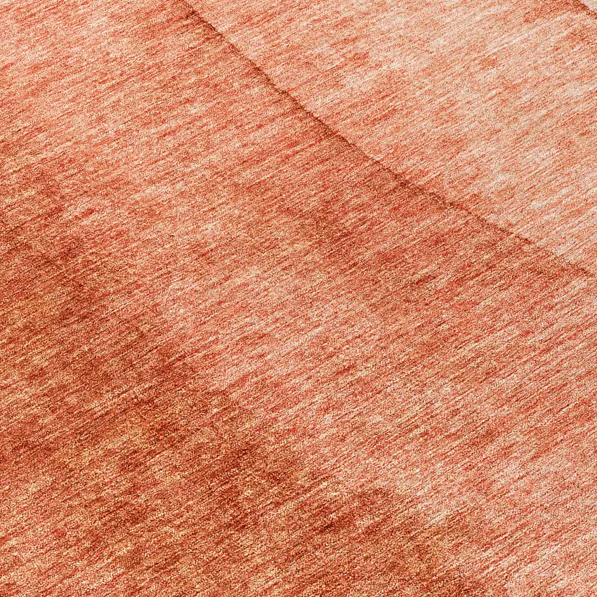 8' Red Copper And Terra Cotta Round Ombre Washable Indoor Outdoor Area Rug Photo 9