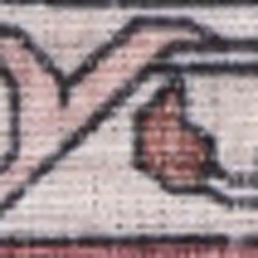 8' Red Floral Power Loom Worn Faded Non Skid Runner Rug Photo 8