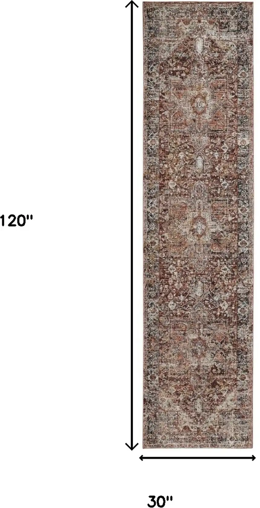 10' Red and Ivory Abstract Distressed Runner Rug Photo 7
