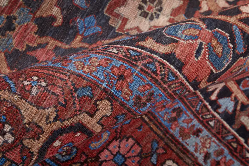 8' Red Orange And Blue Floral Power Loom Runner Rug Photo 6