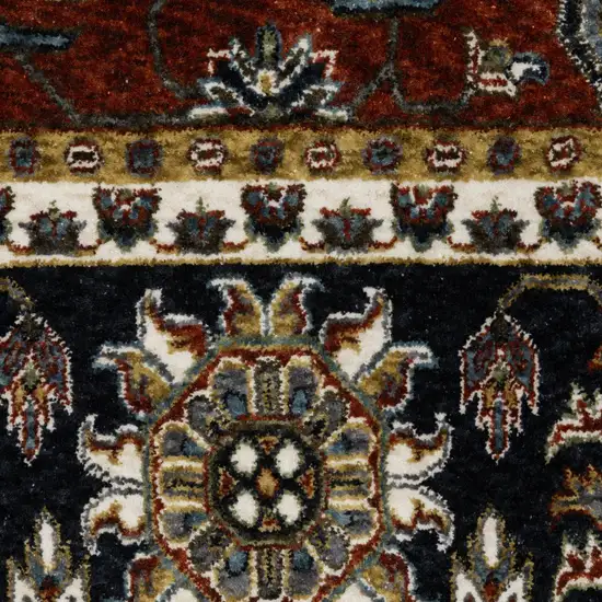 8' Red Oriental Runner Rug With Fringe Photo 5