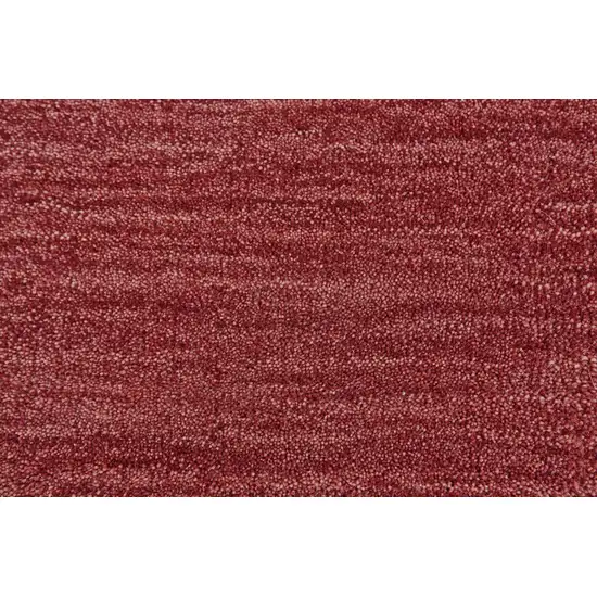 8' Red Round Wool Hand Woven Stain Resistant Area Rug Photo 3