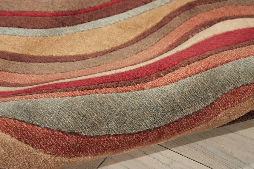 8' Red Striped Runner Rug Photo 8