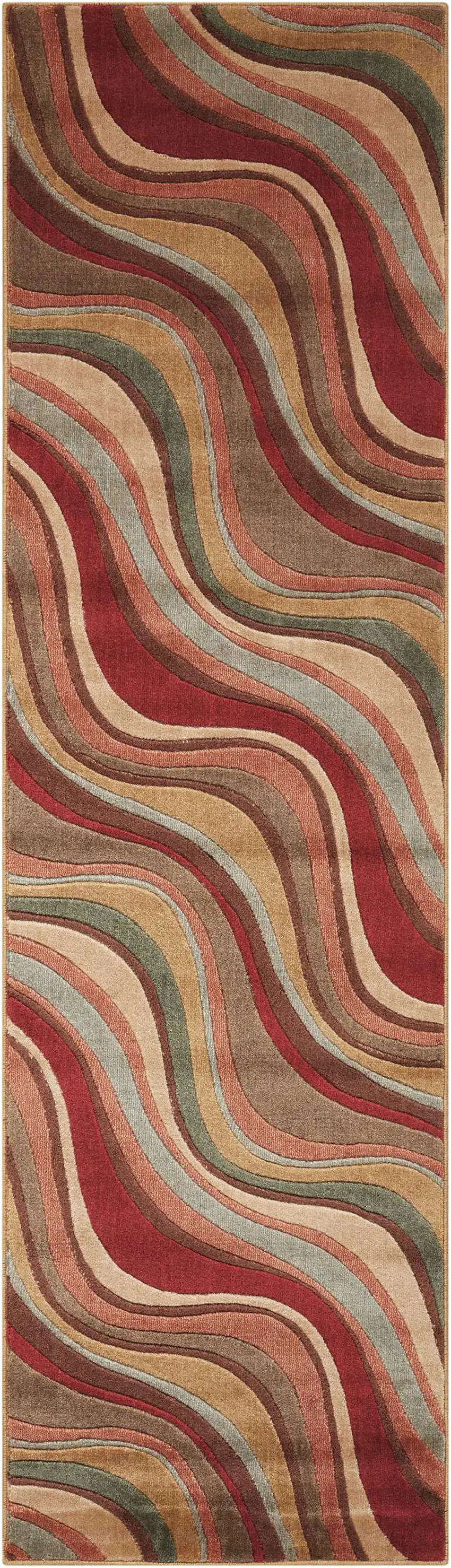 8' Red Striped Runner Rug Photo 5