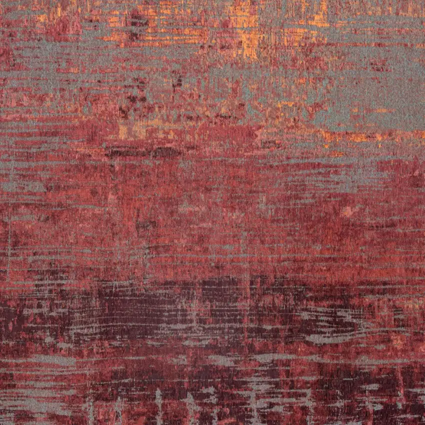 10' Red and Gray Abstract Non Skid Area Rug Photo 5