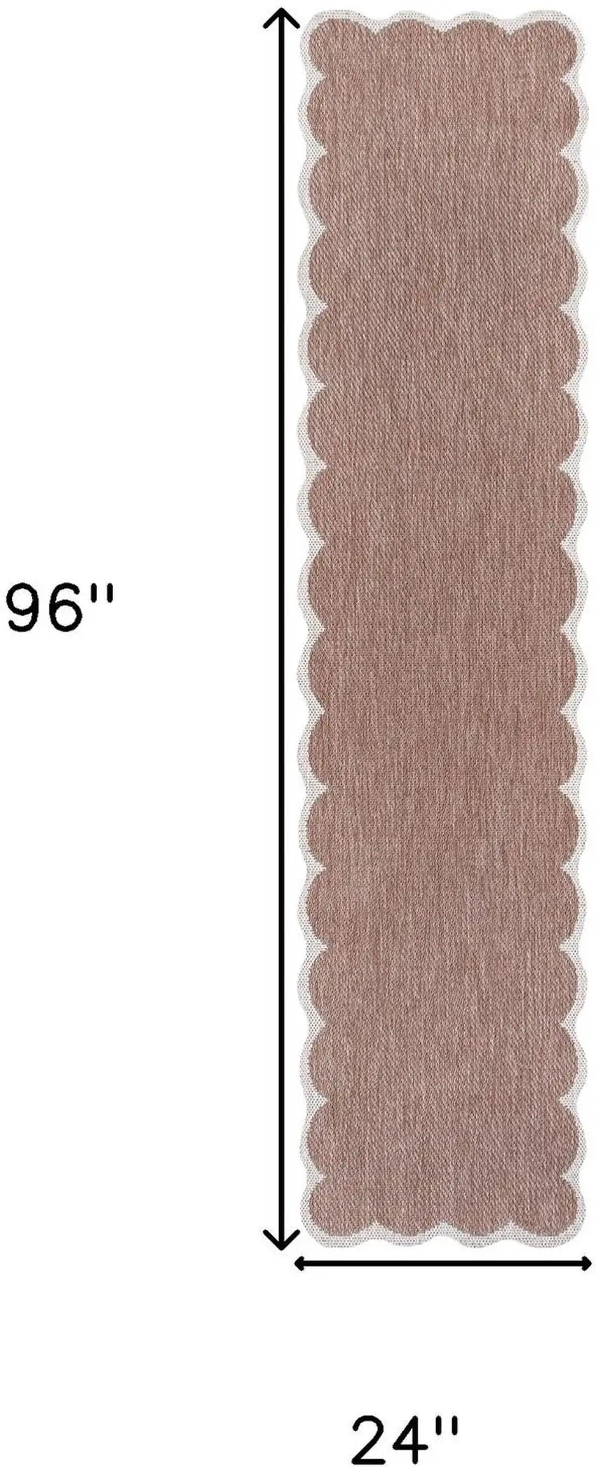 8' Rose And Cream Indoor Outdoor Runner Rug Photo 6