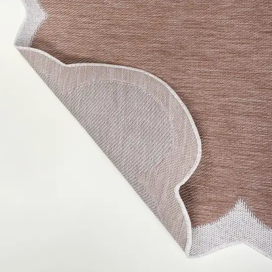 8' Rose And Cream Indoor Outdoor Runner Rug Photo 7