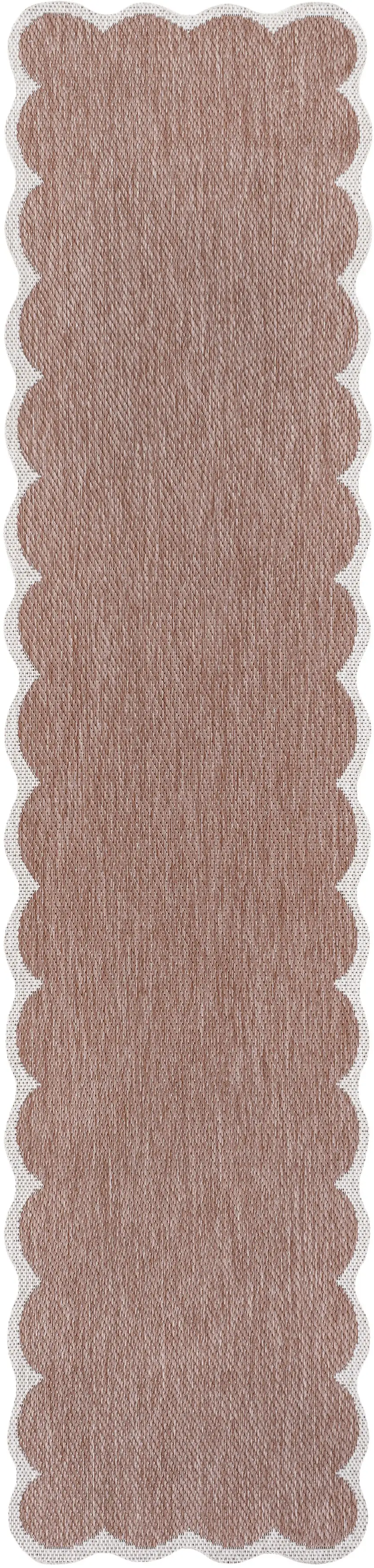 8' Rose And Cream Indoor Outdoor Runner Rug Photo 1