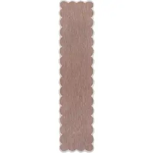 Photo of 8' Rose And Cream Indoor Outdoor Runner Rug