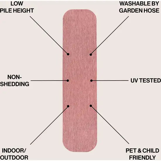 8' Rose Indoor Outdoor Runner Rug Photo 6