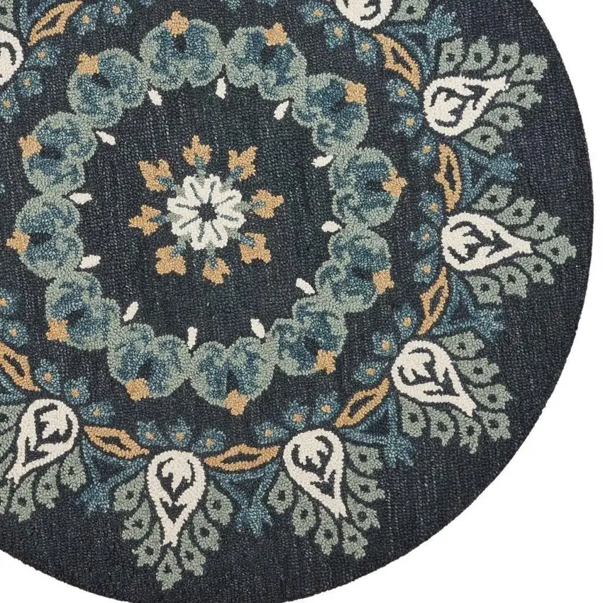 Black Floral Paradise Area Rug Photo 9
