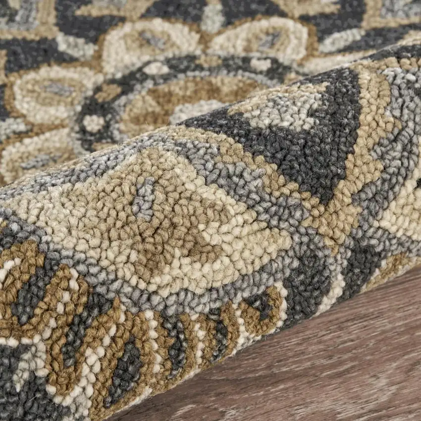 Black Flower Blossom Area Rug Photo 9