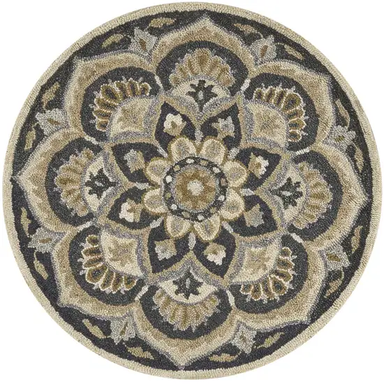 Black Flower Blossom Area Rug Photo 3