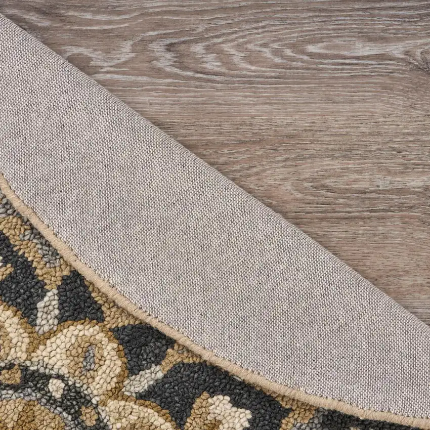 Black Flower Blossom Area Rug Photo 8