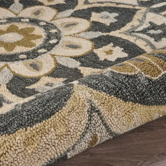 Black Flower Blossom Area Rug Photo 8