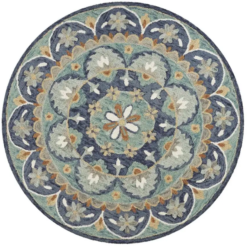 Blue Floral Mandala Area Rug Photo 2