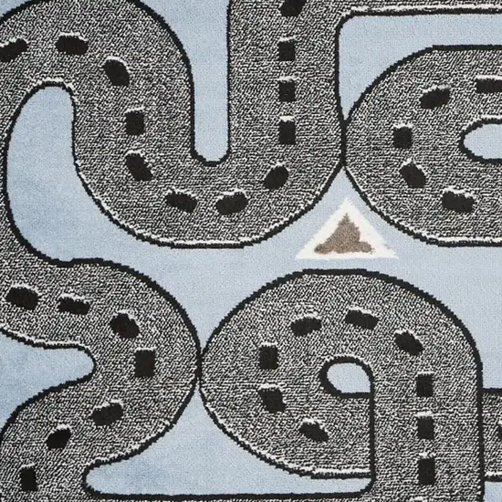 Blue Imaginative Racetrack Area Rug Photo 4