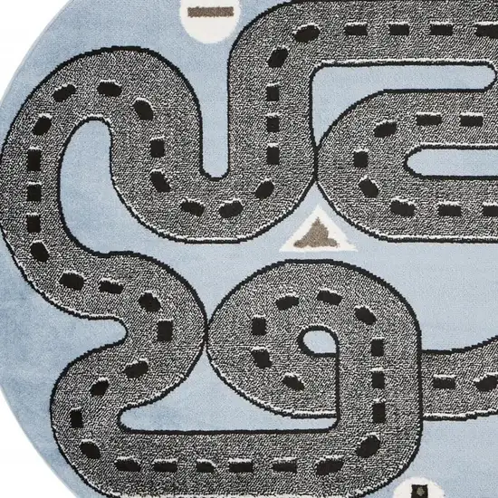 Blue Imaginative Racetrack Area Rug Photo 5