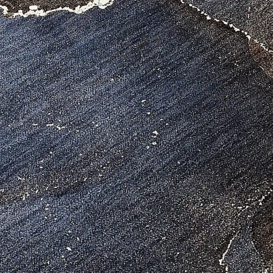 8' Blue Round Abstract Washable Indoor Outdoor Area Rug Photo 9
