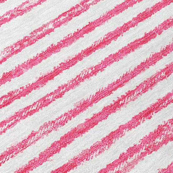 Blush Round Abstract Washable Non Skid Indoor Outdoor Area Rug Photo 8