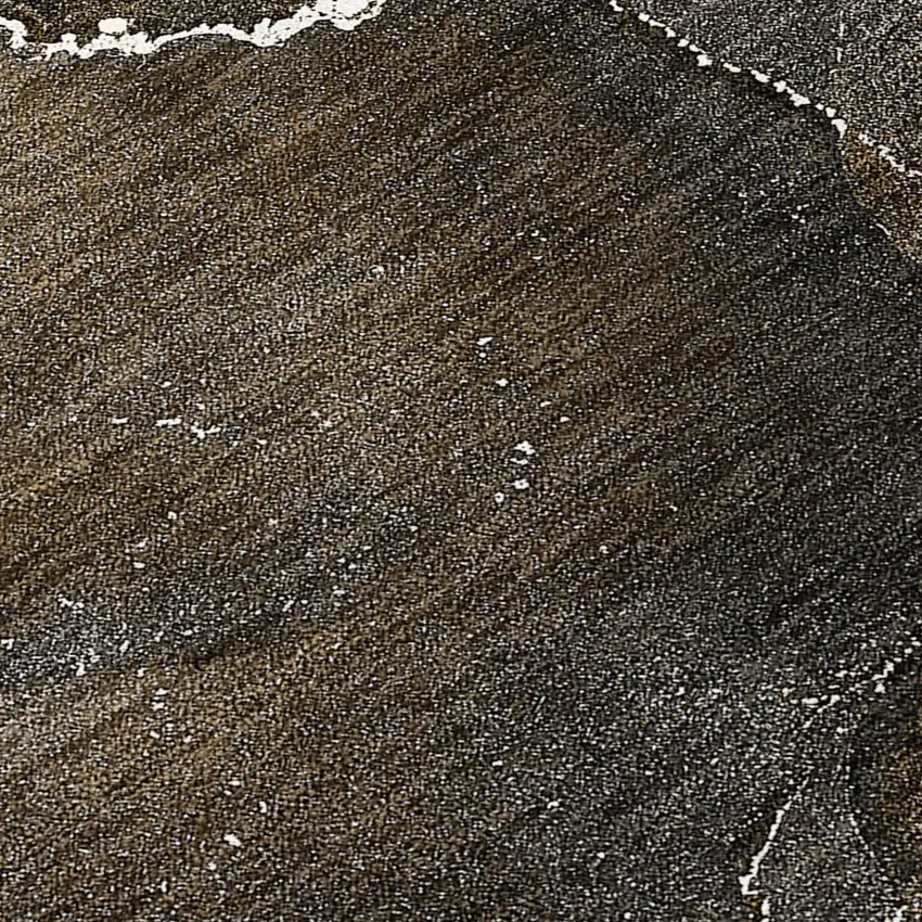 8' Brown And Gray Round Abstract Washable Indoor Outdoor Area Rug Photo 8