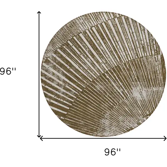 Chocolate Round Abstract Washable Non Skid Indoor Outdoor Area Rug Photo 3
