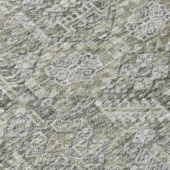 Cream and Tan Round Floral Washable Non Skid Indoor Outdoor Area Rug Photo 8