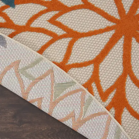 10' Blue And Green Round Indoor Outdoor Area Rug Photo 7