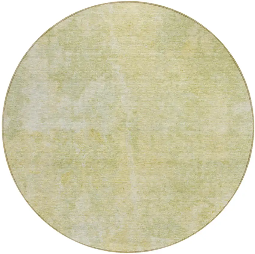 8' Round Gold Round Abstract Washable Non Skid Indoor Outdoor Area Rug Photo 2