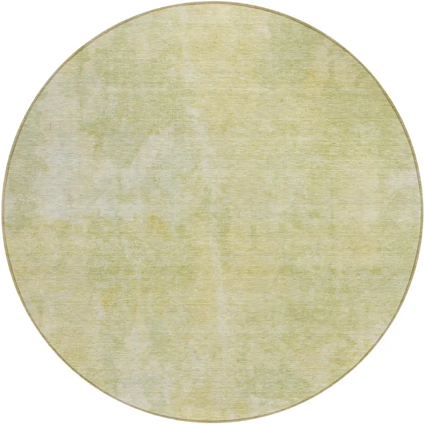 8' Round Gold Round Abstract Washable Non Skid Indoor Outdoor Area Rug Photo 2