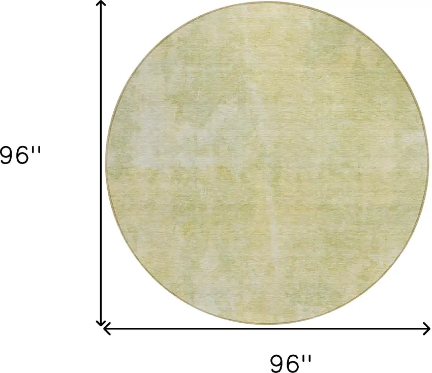8' Round Gold Round Abstract Washable Non Skid Indoor Outdoor Area Rug Photo 3