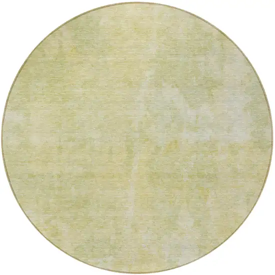 8' Round Gold Round Abstract Washable Non Skid Indoor Outdoor Area Rug Photo 4