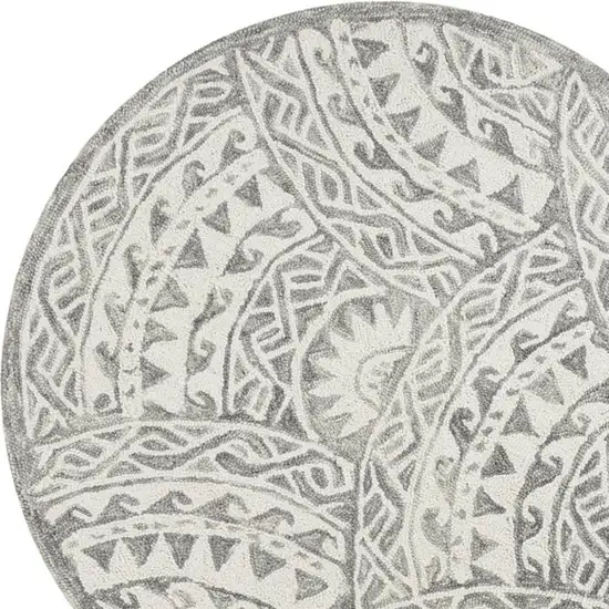 Gray Decorative Waves Area Rug Photo 2