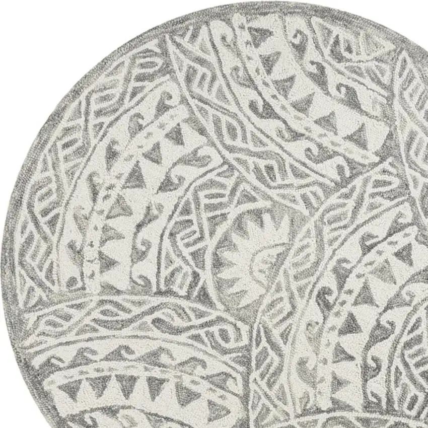 Gray Decorative Waves Area Rug Photo 2