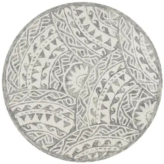 Gray Decorative Waves Area Rug Photo 3