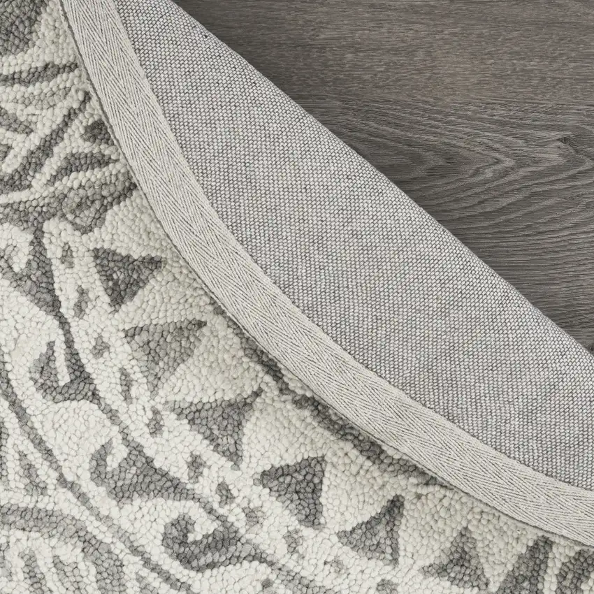 Gray Decorative Waves Area Rug Photo 9