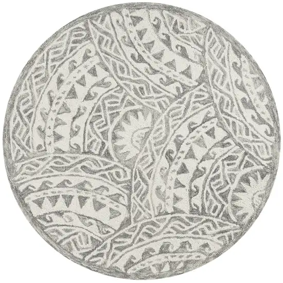 Gray Decorative Waves Area Rug Photo 4