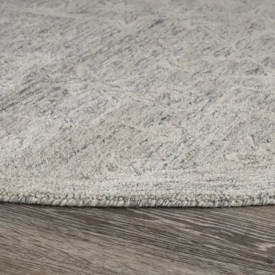 8' Round Gray Floral Finesse Area Rug Photo 3