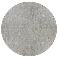 Photo of 8' Round Gray Floral Finesse Area Rug