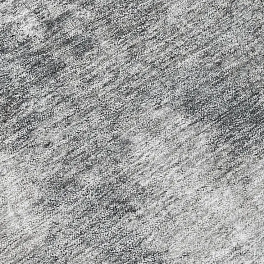 Gray Round Abstract Washable Non Skid Indoor Outdoor Area Rug Photo 8