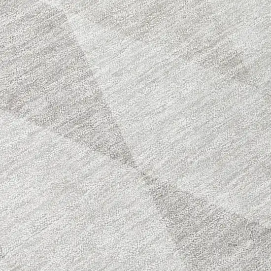 Gray Round Geometric Washable Non Skid Indoor Outdoor Area Rug Photo 8