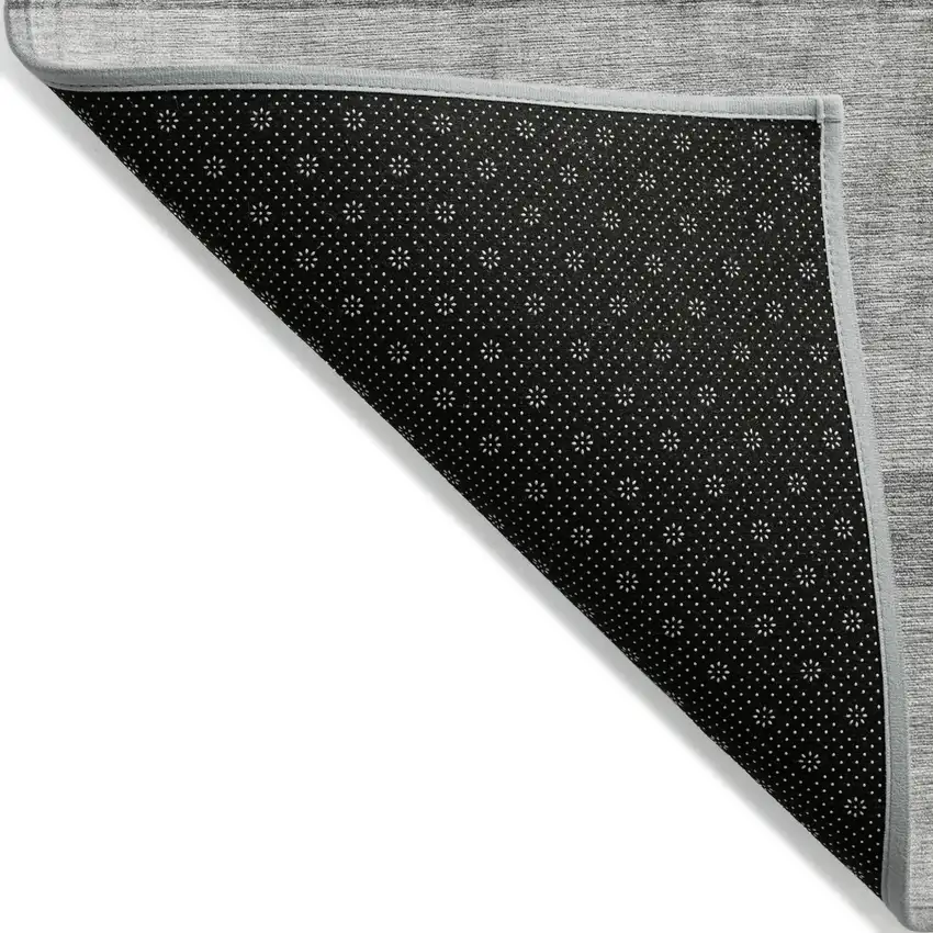 Gray Round Ombre Washable Non Skid Indoor Outdoor Area Rug Photo 6